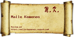 Malle Kemenes névjegykártya